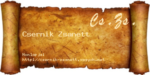 Csernik Zsanett névjegykártya